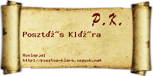 Posztós Klára névjegykártya
